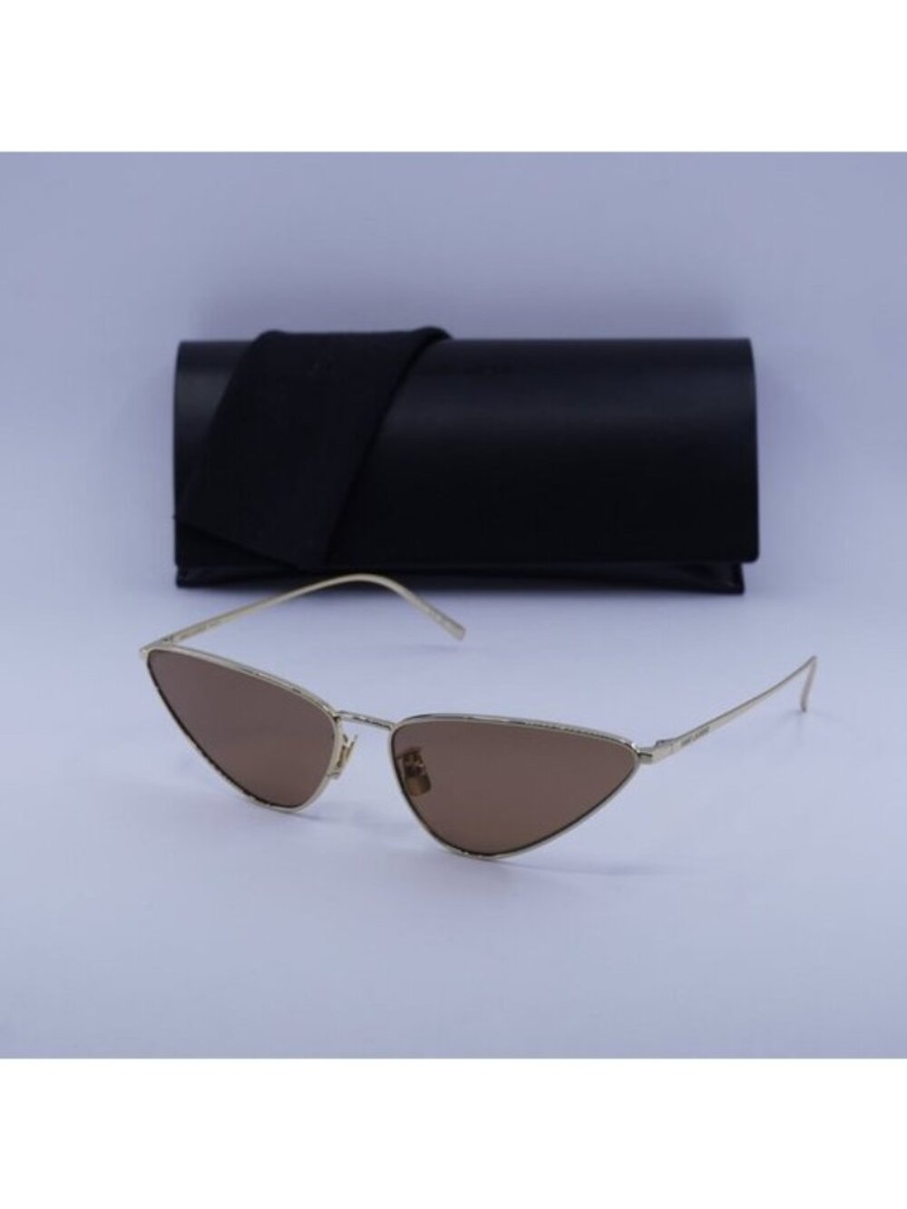 Saint Laurent SL487 003 Cat Eye Sunglasses - Gold/Brown - Picture 5 of 10